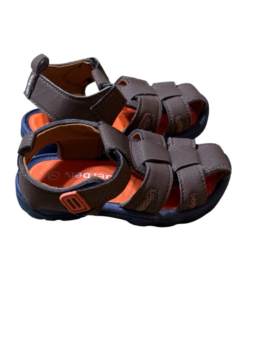 Gerber Baby Toddler Boys Brown Orange Closed Toe Fisherman Sandal Size 7